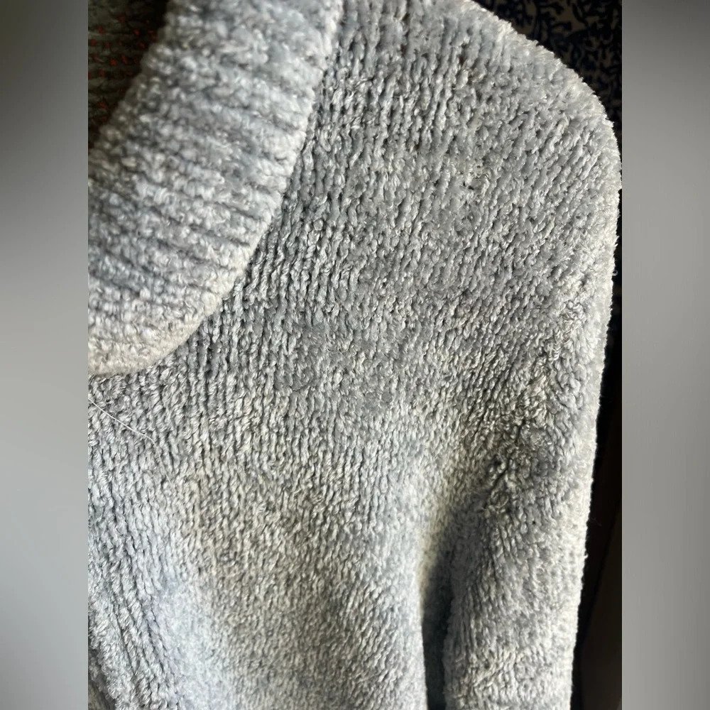 Merona light blue/grey fluffy zipper sweater - Picture 2 of 5